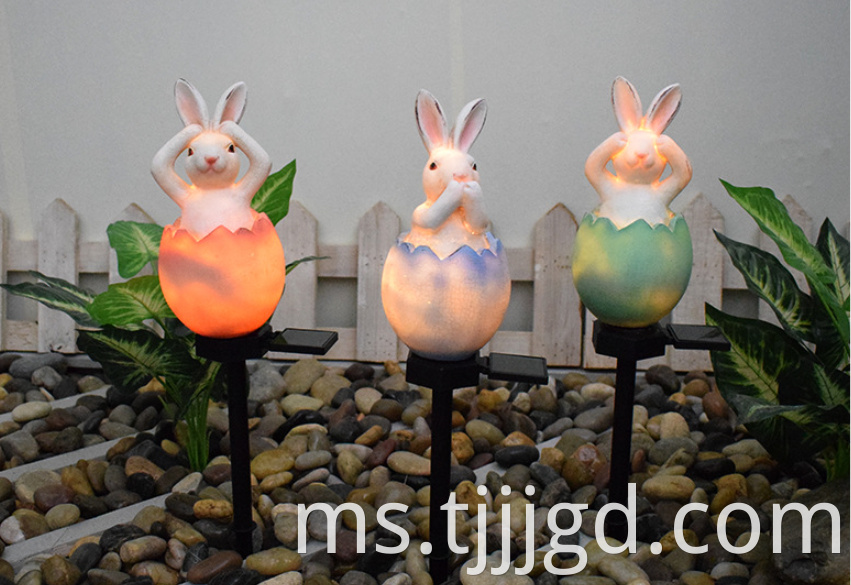 Resin Lamp Rabbit Shaped Outdoor